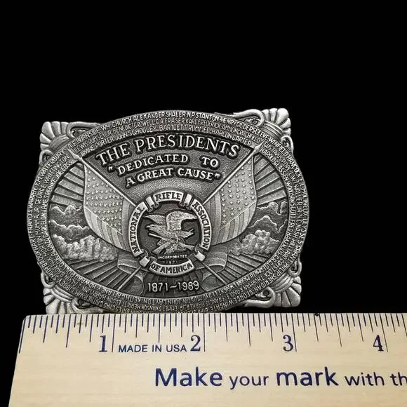 NRA Belt Buckle National Rifle Association Presidents Second Edition 1989 Pewter